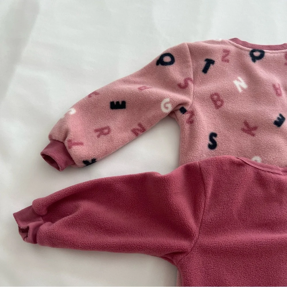 PL Baby by Petit Lem Pajamas Micropolar ‎ Sleepers, 2-Pack 9Months